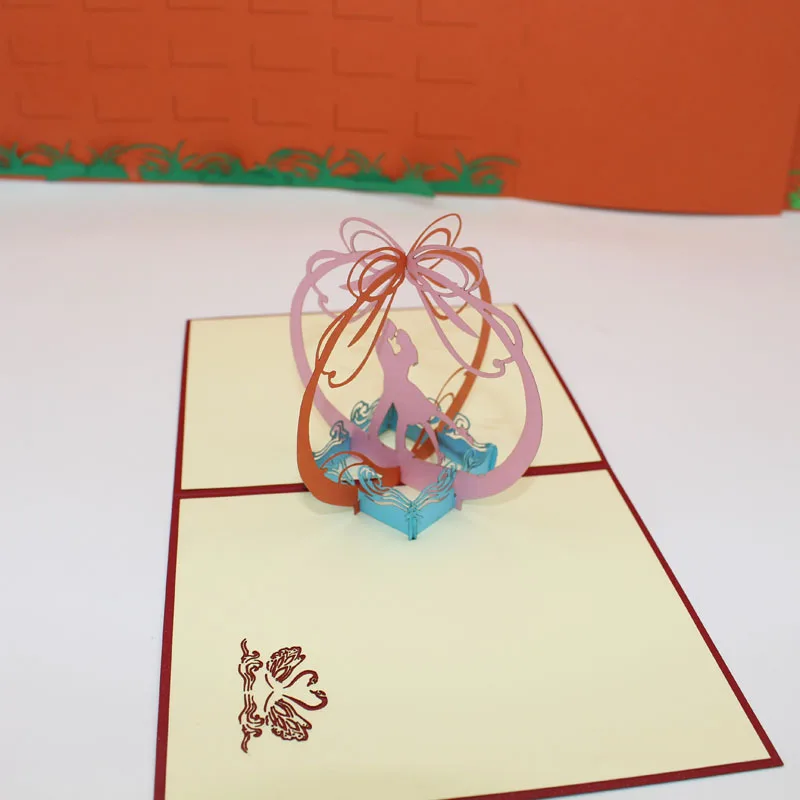  3D Handmade Wedding Engagement Swan Lake Lover Paper Invitation Greeting Cards PostCard Valentine's - 32840850580