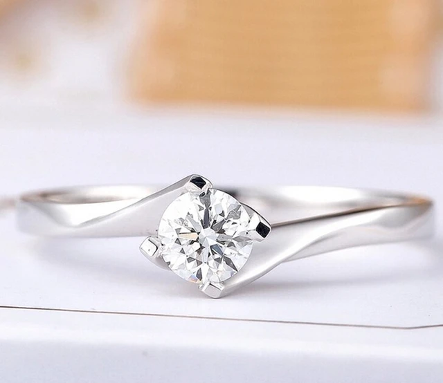 05ct 4 prongs 925 sterling silver ring jewelry irregular cross arm design wedding ring for - Wedding Ring Necklace Holder 05ct 4 prongs 925 sterling silver ring jewelry irregular cross arm design wedding ring for - Wedding Ring Necklace Holder