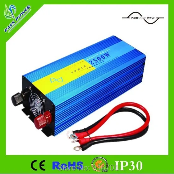 

Free Shipping 48VDC to 220VAC 50HZ 2500W Pure Sine Wave Power Inverter with Universal Socket for Home Solar System