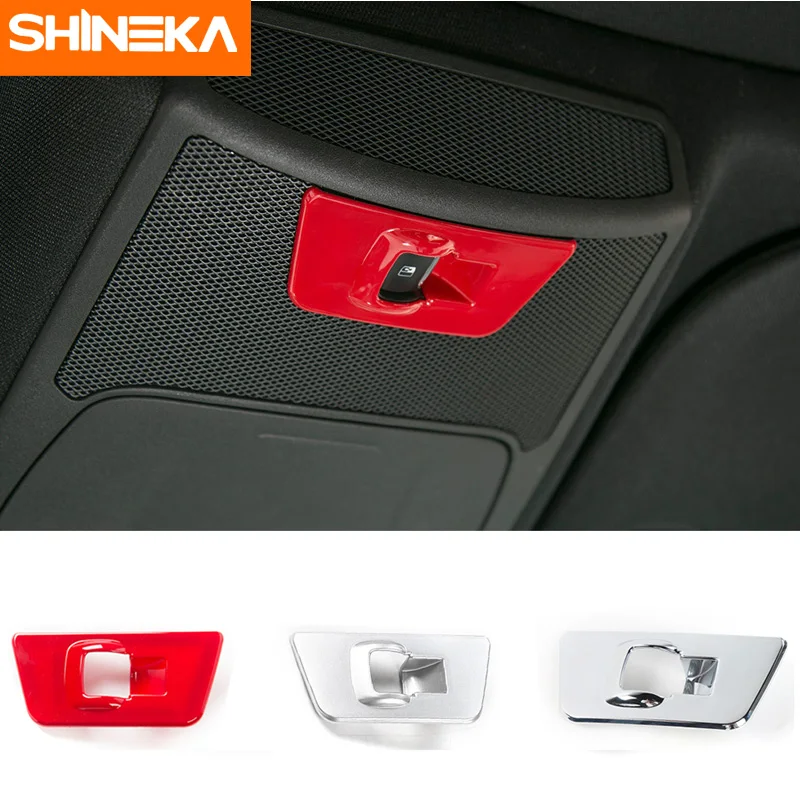 

SHINEKA Car Styling Rear Small Window Switch Button Cover Trim Decoraiton Sticker for Ford F150 2015+ Interior Accessories