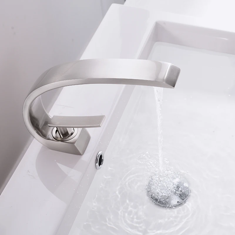 Online Becken Armaturen Moderne Badezimmer Mischbatterie Messing Waschbecken Wasserhahn Einzigen Griff Einzigen Loch Elegante Kran Für Bad LH 16990