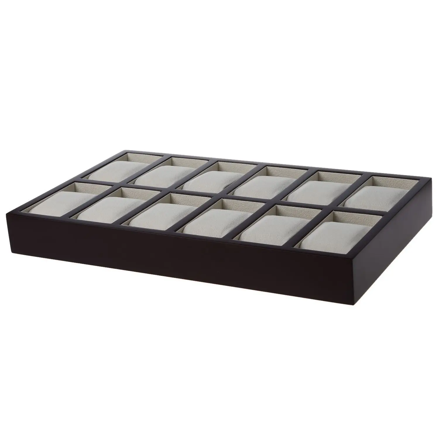 

12-Slot Wood Watch Display Box Wristwatch Jewelry Storage Organizer Case