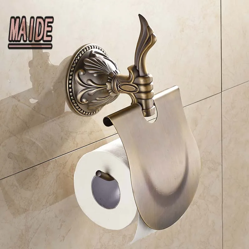 Classic Antique Bronze Wall Mounted Toilet Paper Holder Tissue Bar