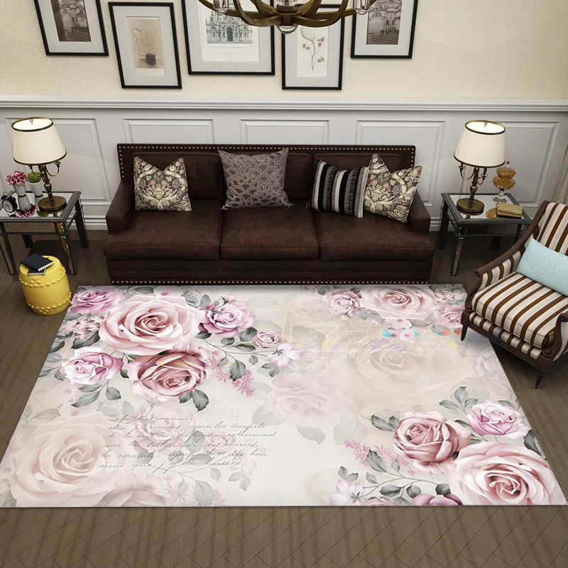 

Home Decoration Traditional Chinese Vintage Art Carpet Living Room Carpets Coffee Table Rug Bedroom Carpet Washable Mat for Wedd