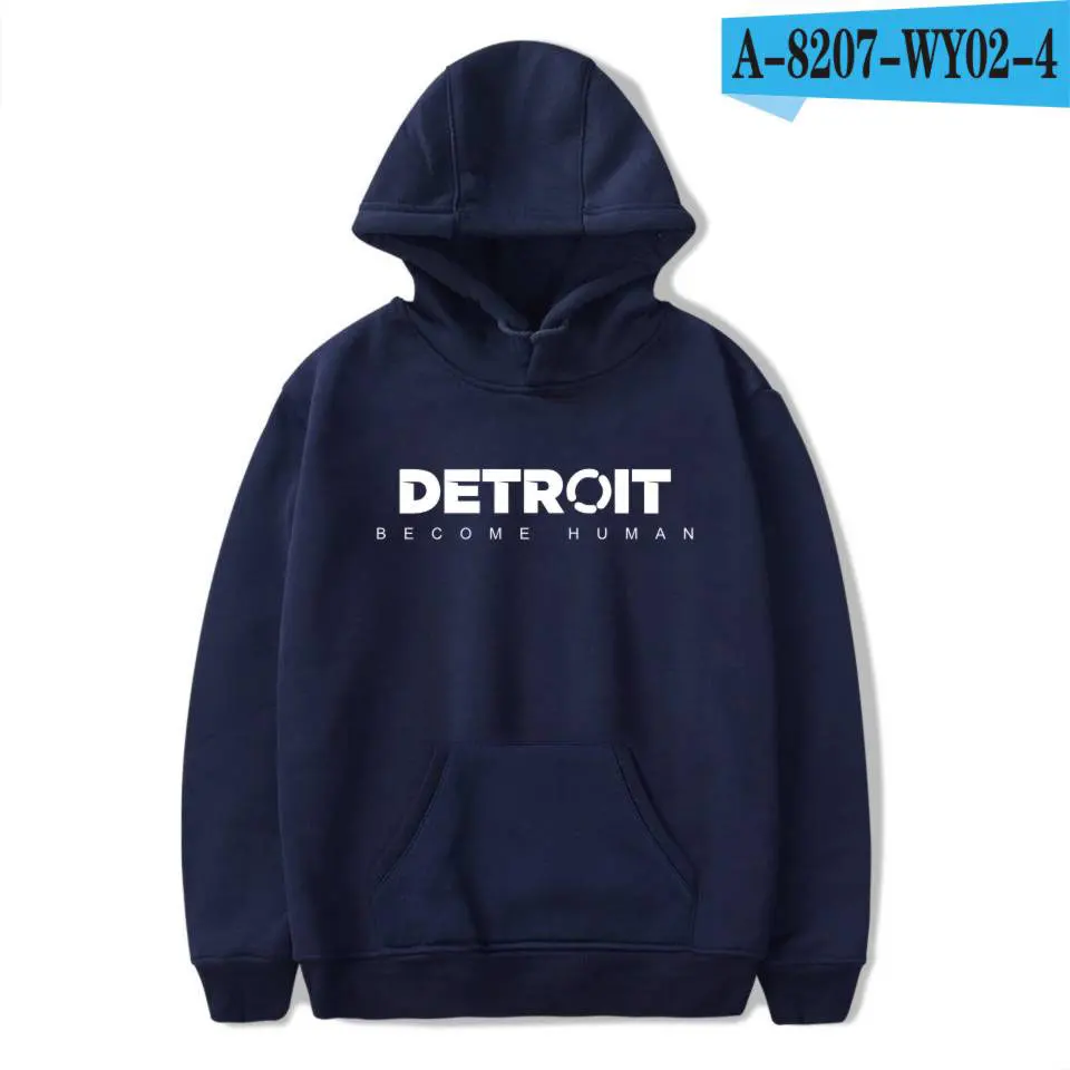 Navy Blue Aikooki Детройт стать человеком толстовки игра печати весна женские обычные толстовки модные толстовки Повседневная одежда Большие размеры - Цвет: Navy Blue