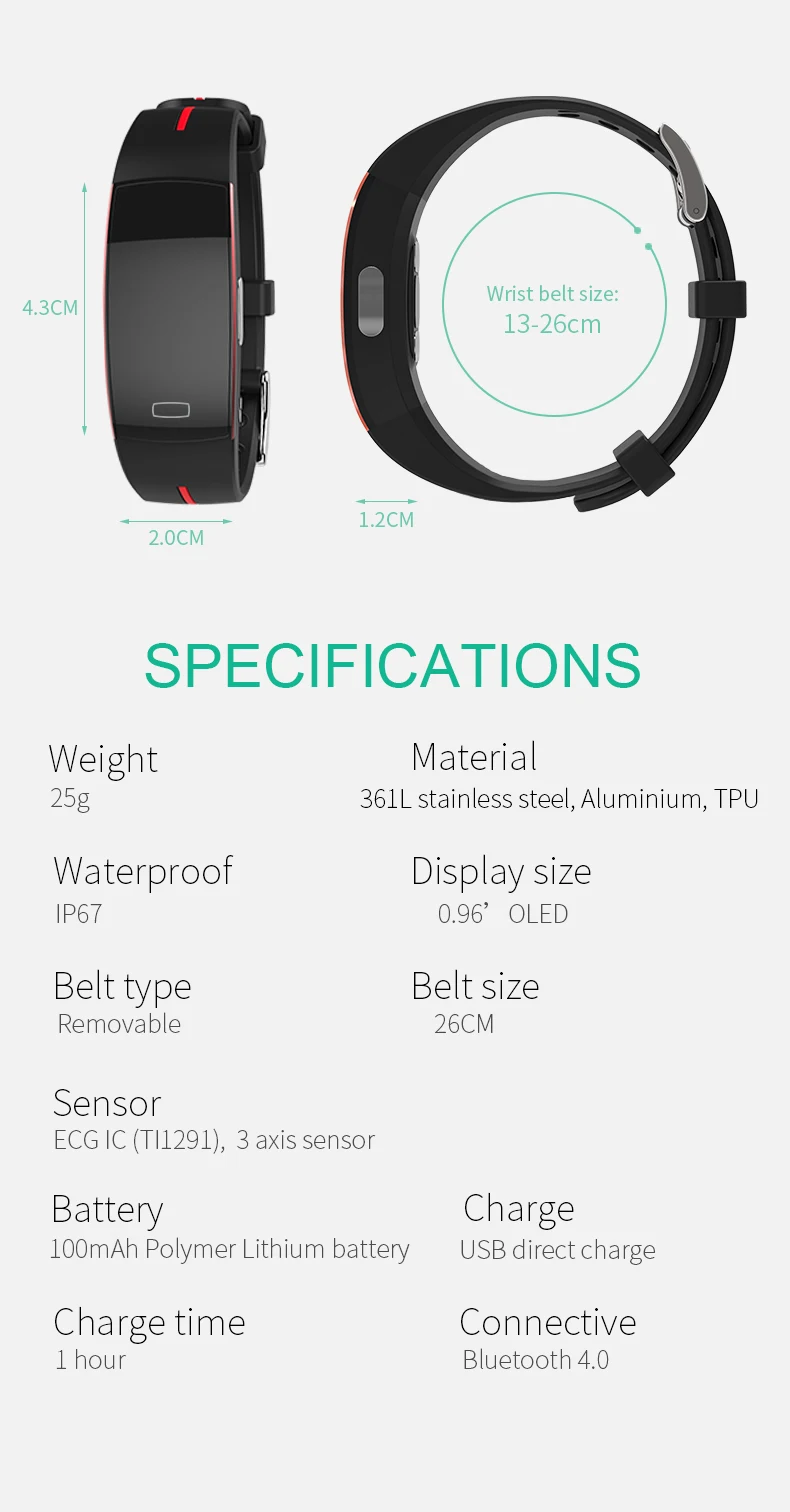 MOCRUX 2018 Smart Bracelet Wristband       - Smartband Sport Watch ios android IOS (1)