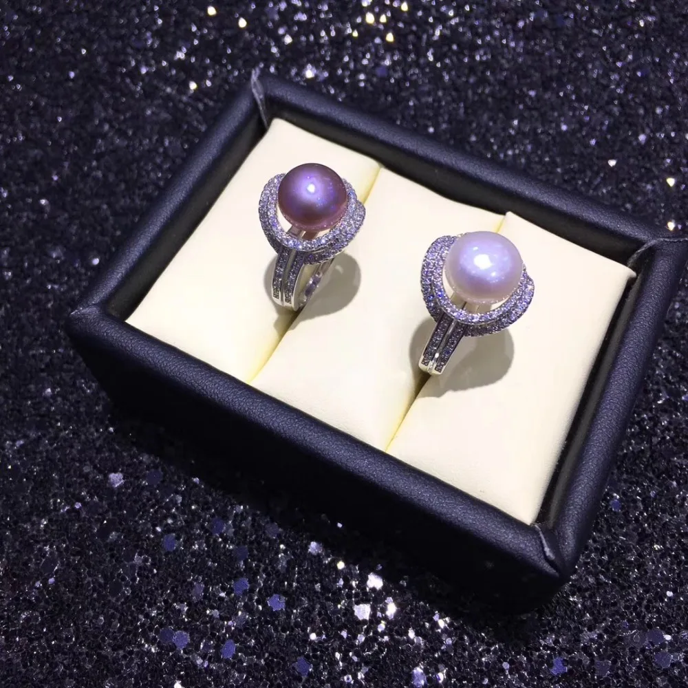 

Ring Mountings Pearl Accessories Adjustable Size Plating 925 Silver Ring Jewelry DIY No Oyster Pearl