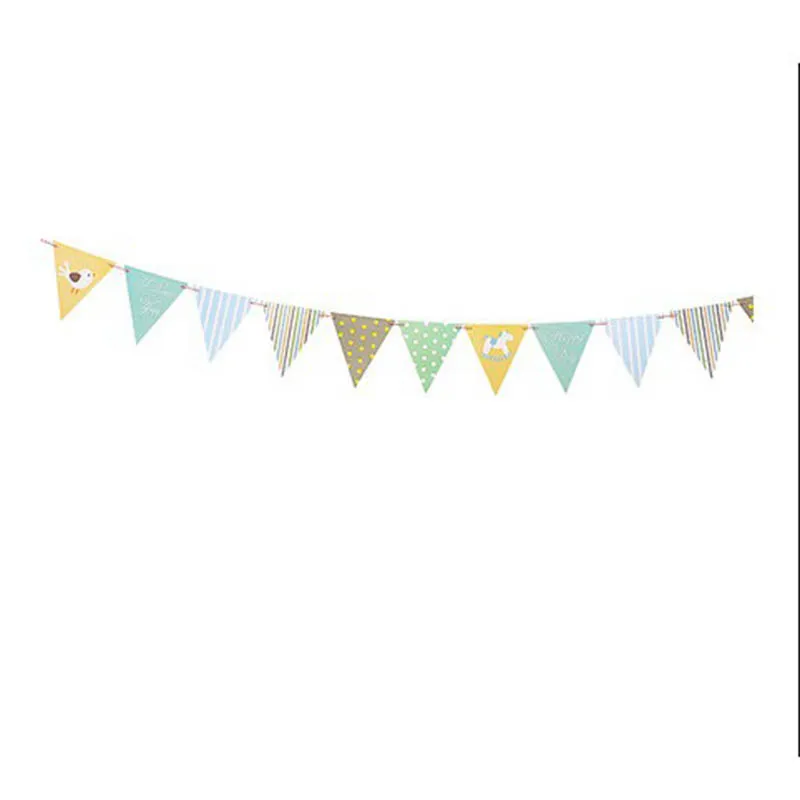 Разноцветная бумажная вымпелы овсянка баннер для вечеринки в честь Дня рождения флаги гирлянда для развешивания для подарков для будущей матери для крещения ребенка детский день украшения