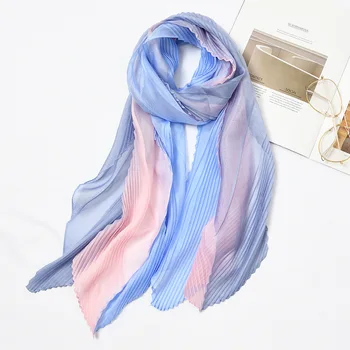 

Women's 2019 printing contrast color long paragraph wild fresh casual simple fashion small scarf