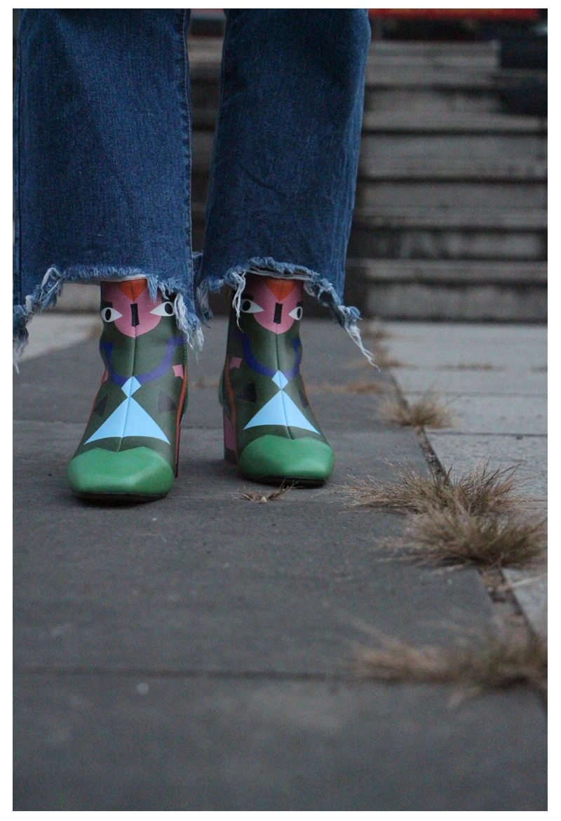 Ботинки из натуральной кожи; женские вечерние туфли-лодочки Martin из овечьей кожи на молнии; модные ботинки на высоком каблуке; женские ботильоны; большой размер 43