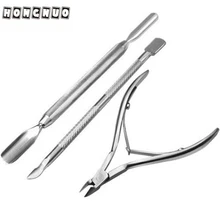 3 шт. Нержавеющая сталь ногтей кутикулы Ложка Pusher Remover Резак ногтей Нипер Clipper Установить jan17