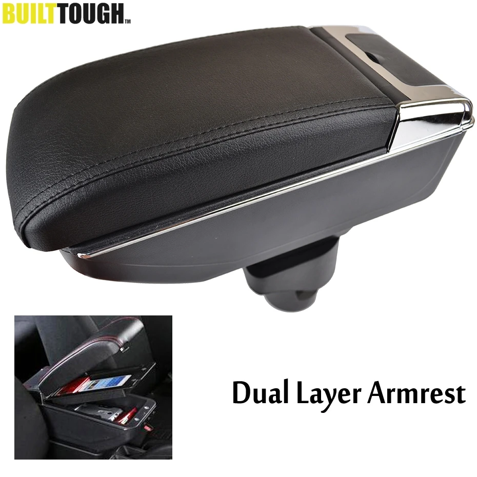 

For Nissan VERSA Sedan Latio Sunny 12-18 Dual Layer Armrest Arm Rest Center Console Storage Box Renault Scala 13 14 15 2016 2017