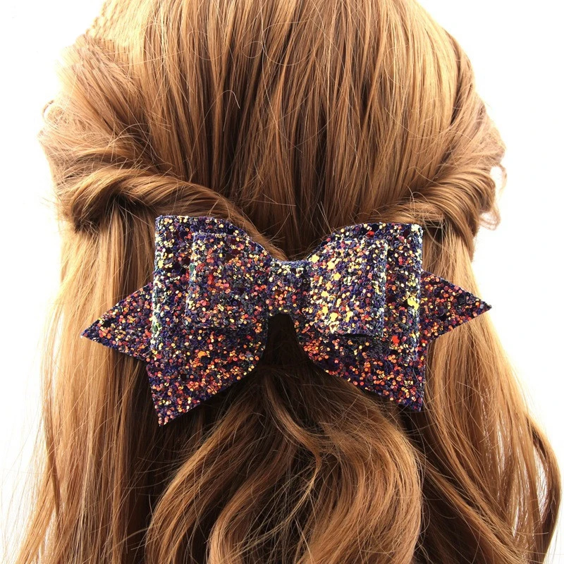 5 Inch Hair Clip Women Baby Girl Big Glitter Hair Bow Kids Hairpins Hair Clip for Children Hair Accessories Toddler Headwear