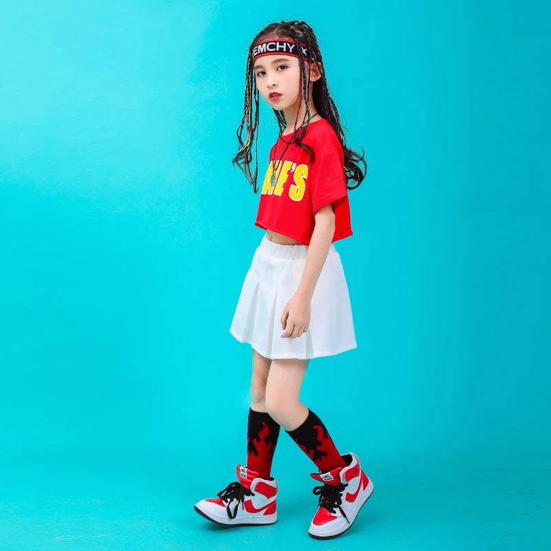 Summer baby girls clothing set Cotton cheerleader costume kids hip hop dance costumes kids toddler girl clothes 130 140 150 160 (11) - 副本