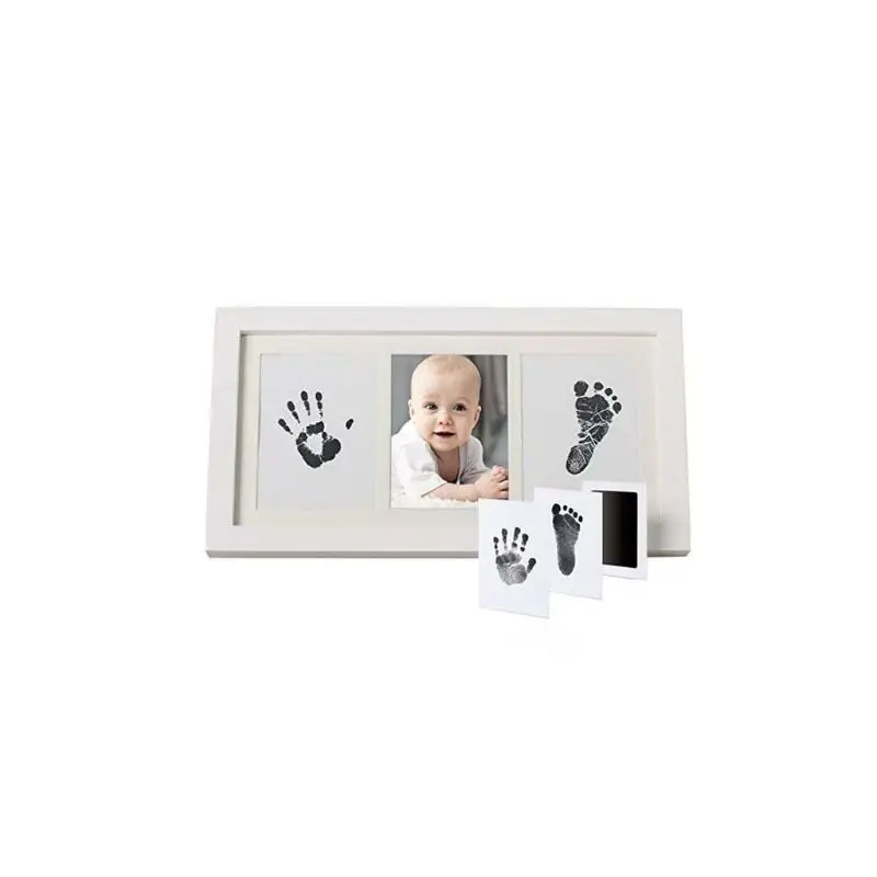 

Creative DIY Baby Hand Foot Print Pictures Display Wood Photo Frame Souvenirs Commemorate Kids Growing Memory Baby Shower Gift
