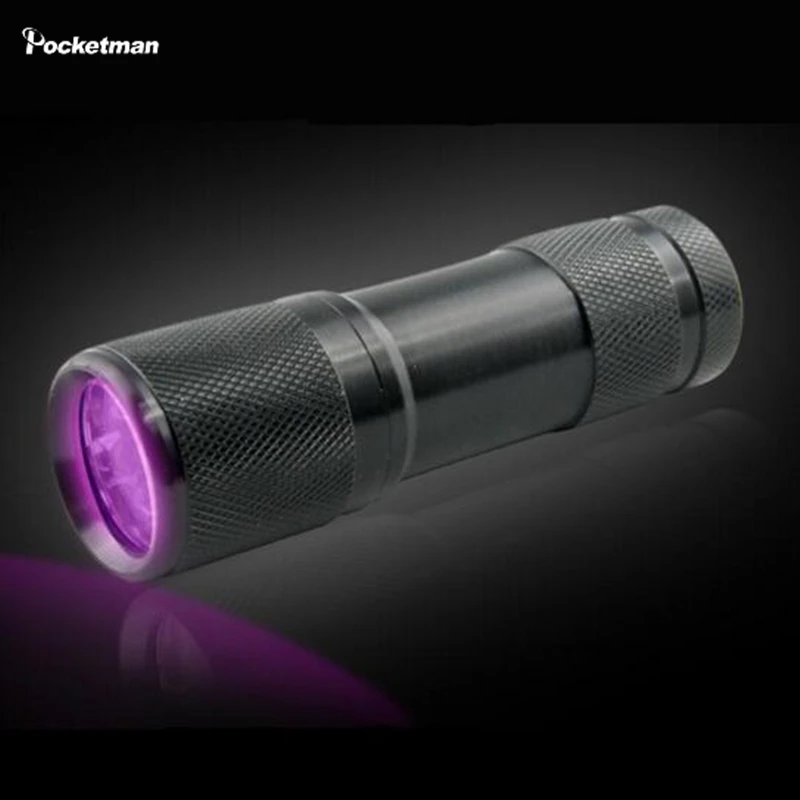 Professional Fluorescent agent detection UV 395nm led Flashlight torch lamp purple violet light For3AAA battery