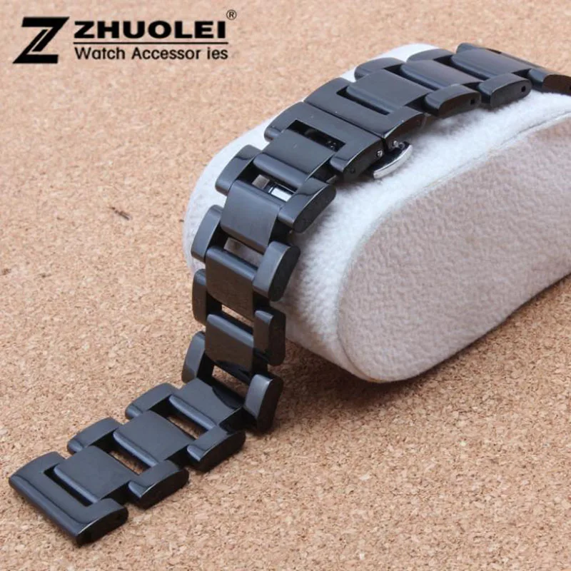 High Quality polished Solid Stainless steel Watch band Strap for men's