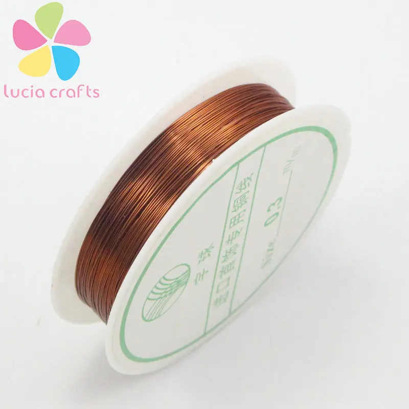 Lucia crafts 1 рулон/лот(20 метров/рулон) 0,3 мм металлическая нить, бусины, веревка, бисероплетение, проволока для рукоделия, материал ручной работы I0205 - Цвет: Light coffee