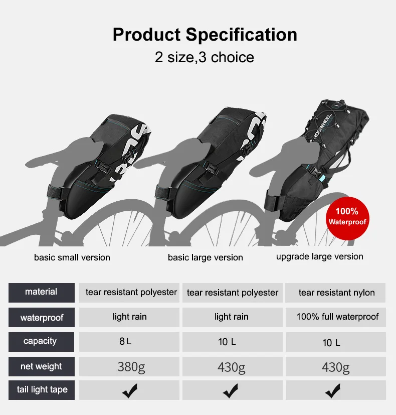 Discount ROSWHEEL NEWEST 8L 10L Waterproof MTB Bike Bag Bike Saddle bag Rear Seat Bags Accessories Cycling Bicycle Saddle Bag 4 Discount ROSWHEEL NEWEST 8L 10L Waterproof MTB Bike Bag Bike Saddle bag Rear Seat Bags Accessories Cycling Bicycle Saddle Bag 4