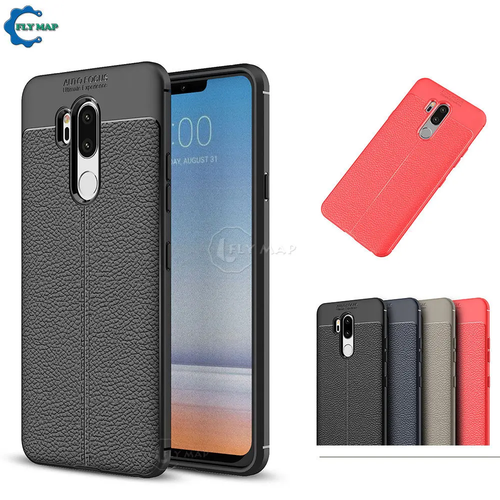 Soft Cover for LG G7 G 7 ThinQ G710 LM-G710 LMG710 Litchi Leather Grained Silicon Phone Case 7G LMG710EM LMG710PM LMG710N |