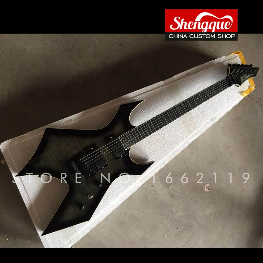 

SHENGQUE factory custom BCrich guitar 6 strings with flamed maple top floyd rose electric guitars musical instruments shop
