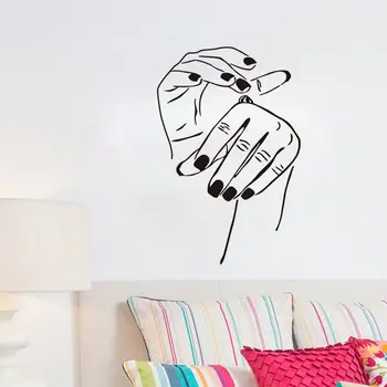 

Hand Cosmetics Creme Vinyl Wall Decal Girls Manicure Shop Window Wall Decoration Self Adhesive Stickers For Living Room ZA300