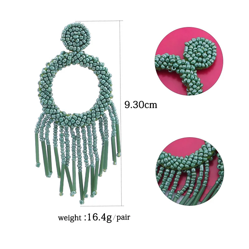 designs Women's fashion beads earrings for women earring ZA BEADED CIRCULAR EARINGS Women Gift bts oorbellen 2019 New earrings