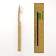 Белый Цвет цельнокроеное платье столб Стиль ручки бамбуковые Зубная щётка дерева Новинка бамбука мягкой щетиной головчатого нейлон волокна деревянной ручкой