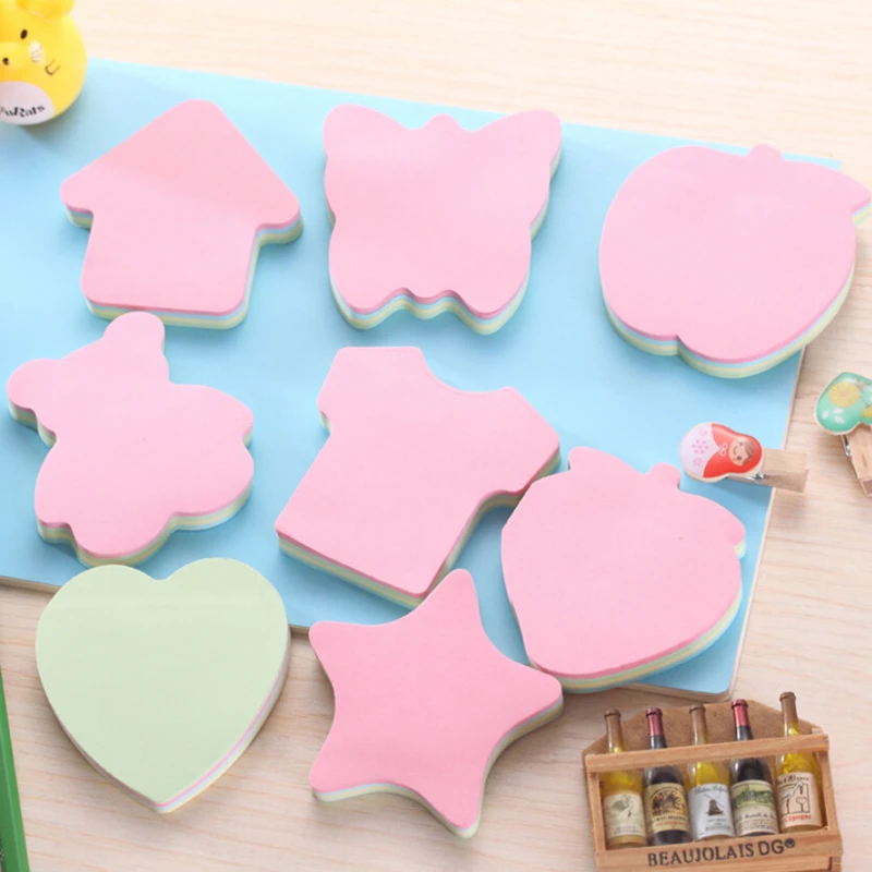 

100 Pages Multicolor Sticky Notes Cute Kawaii Love Memo Pads Sticker Post It Bookmark Marker Flags Sticker Planner Briefpapier
