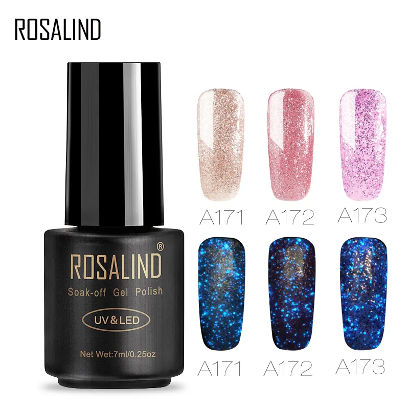 

ROSALIND Nails Polish 7ML Luminous Rose Gold Gel Nail Polish Set For Nail Extension Design Manicure Hybrid Gel Varnish Nail Art