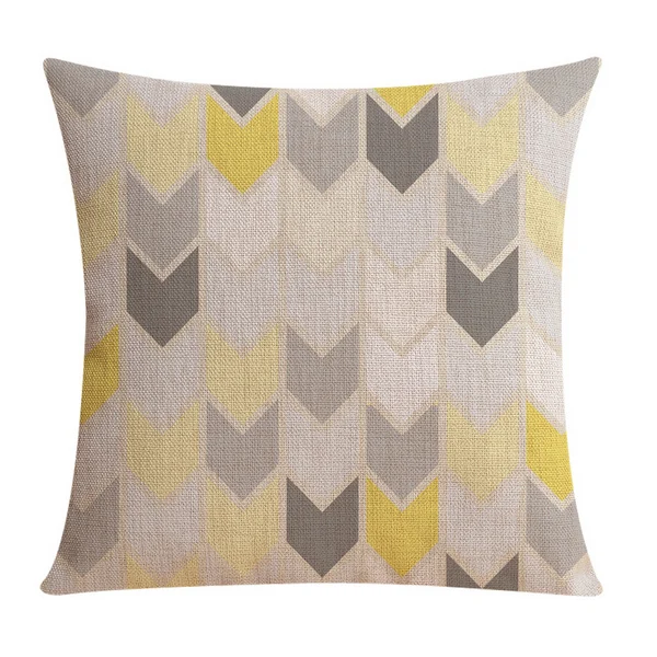 Желтый подушек Чехлы Nordic Стиль Чехлы домашнего декора геометрически чехол льняная подушка для дивана - Цвет: C 45x45cm