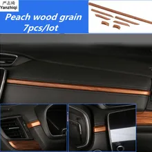 ABS хром/углеродное волокно/персиковое дерево зерна Авто управление полосы Внутренняя дверь громкий динамик крышка отделка для Honda CRV