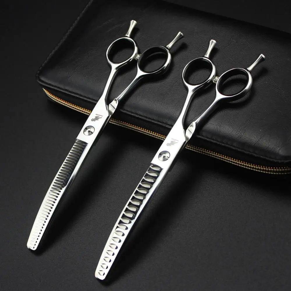 

7inch Pet Grooming Curved Thinning Scissor Dog Cat Hair Cut Hairdressing Shear Clipper Professional Scissor Fine-toothed teeth