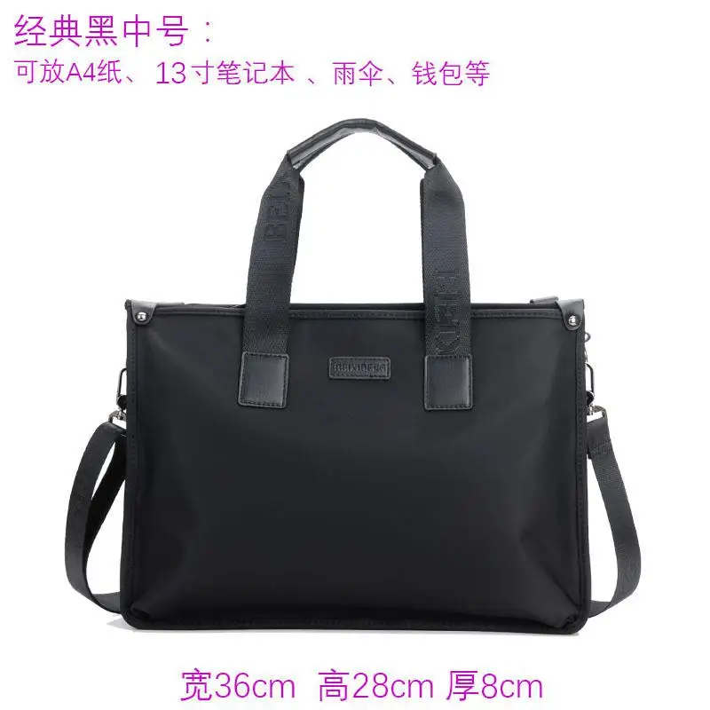 Новая мужская сумка поперечная мужская сумка через плечо сумка большая емкость холст Оксфорд Портфель из ткани - Цвет: Черный