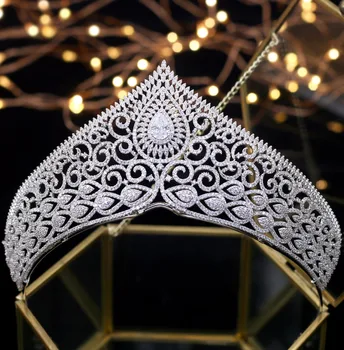 

Asnora Luxurious Crystals Tiaras Bridal Crown coroa de noiva Wedding Hair Accessories Princess Crowns Zircon Tiara