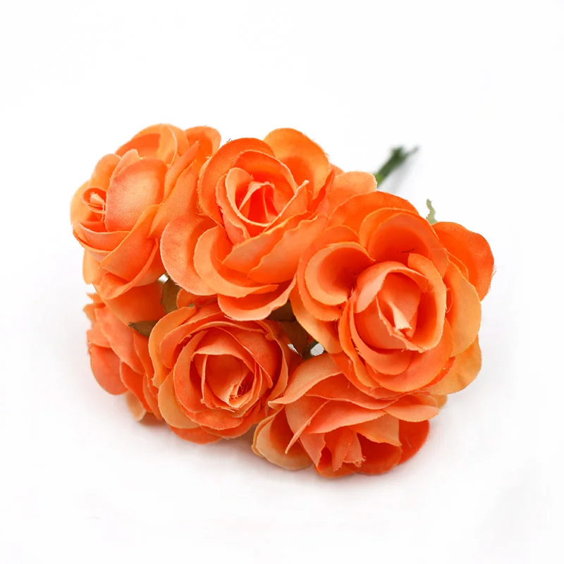 6 шт./лот, 4 см, букет роз из шелка, искусственный цветок для свадьбы, украшения дома, сделай сам, венок, скрапбук, Подарочная коробка, цветок
