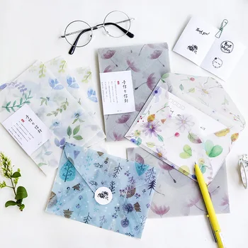 

3 Envelopes/Pack Novelty Flower and Nature Series Parchment Paper Envelope For Gift Korean Stationery