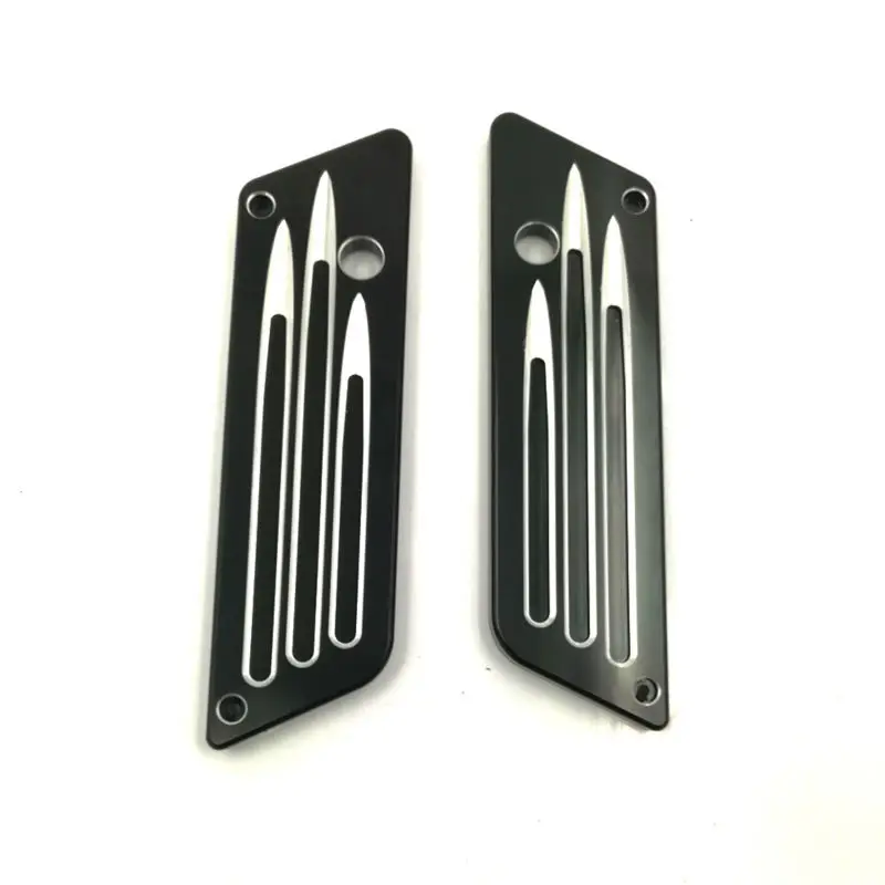 Black Saddlebag Hinge Latch Covers For Harley Touring Electra Road