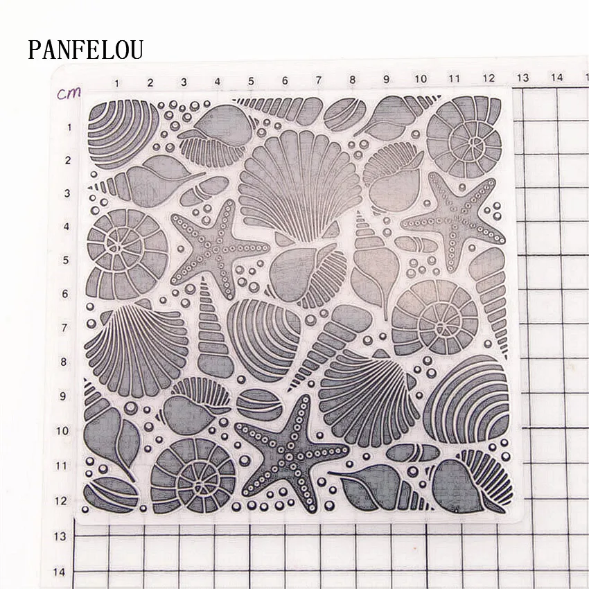 PANFELOU морские ракушки папки для тиснения пластик для скрапбукинга DIY шаблон помадка торт фотоальбом открыток