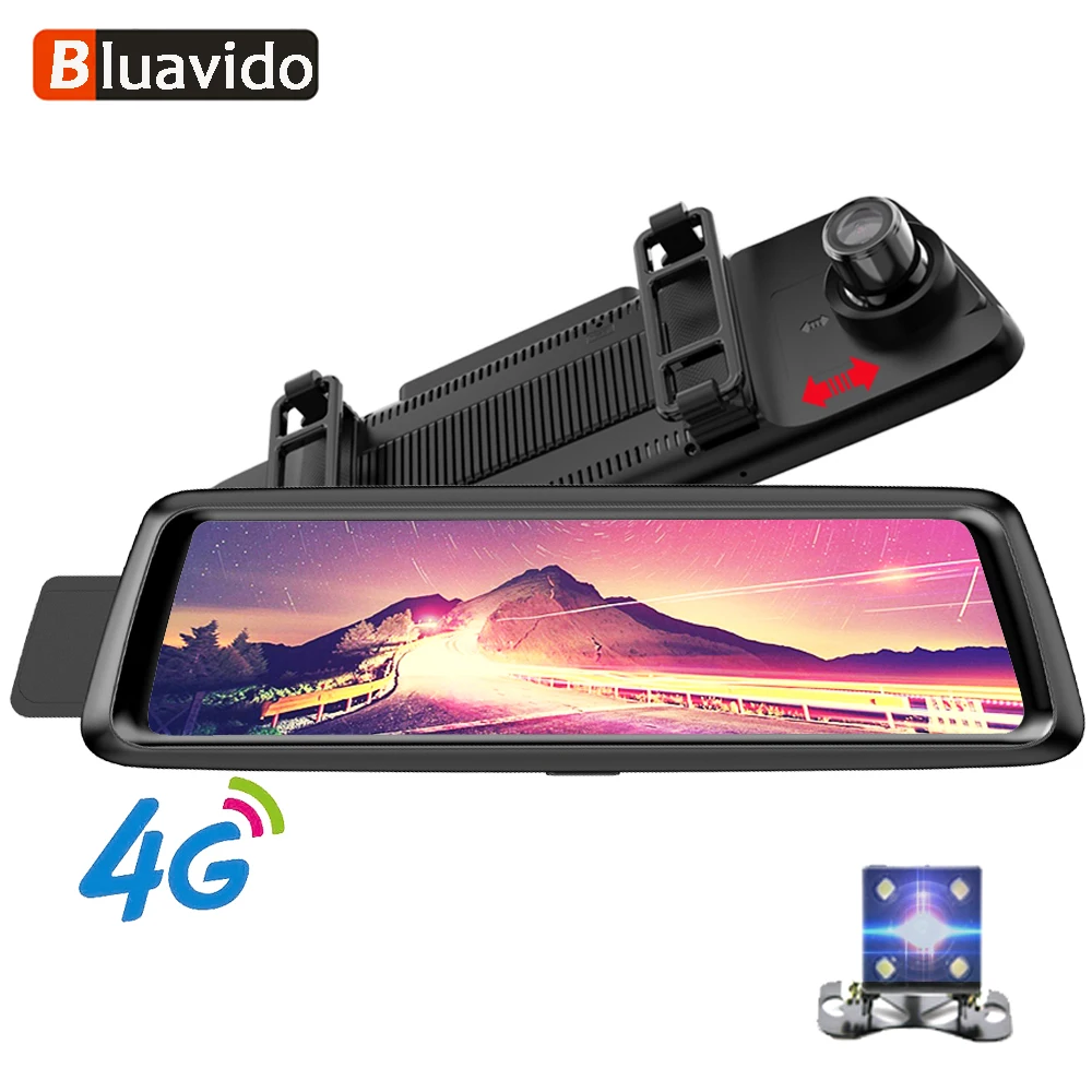 Bluavido 10\ IPS Full Mirror Car DVR 4G Android GPS Navigator ADAS FHD 1080P Rearview Mirror Camara Car Video Registrar Recorder