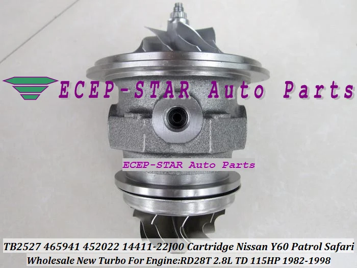 TB2527 465941-5005S 452022-0001 14411-22J00 Turbo CHRA Cartridge Turbocharger Core For NISSAN Y60 Patrol Safari 2.8L TD 1982-1998 RD28T 115HP (3)
