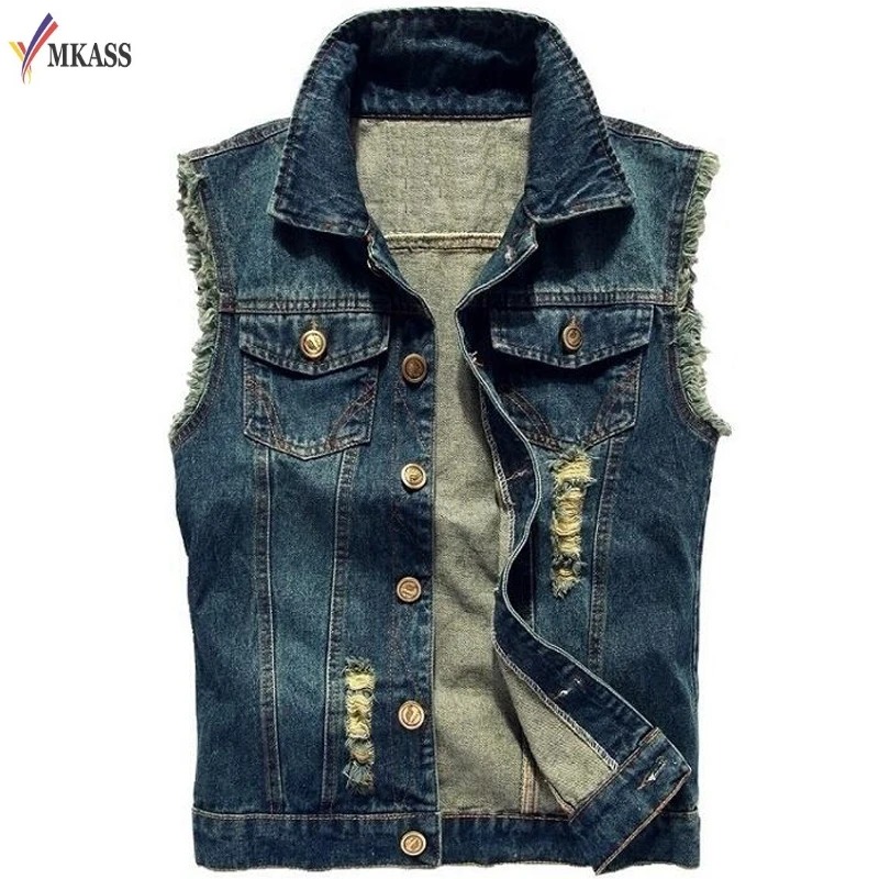 Nueva moda vaqueros chaleco vaquero hombre de lavado Jeans hombre vaquero marca Hip Hop sin mangas chalecos de vaquero 6XL|Chalecos| AliExpress