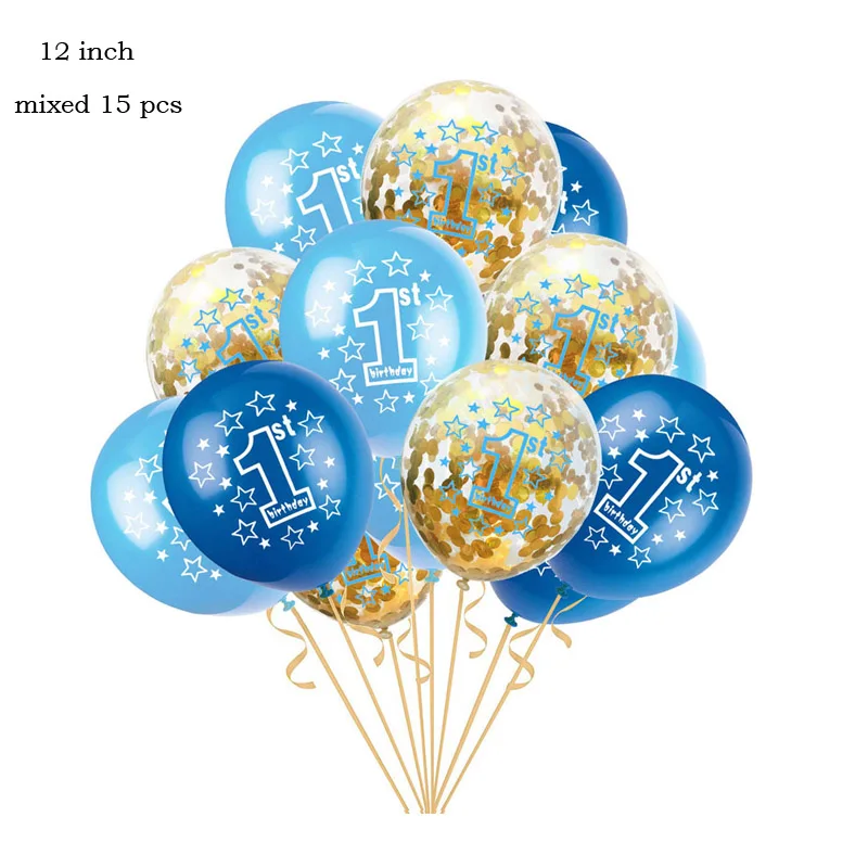 Leeiu мальчик первый день рождения украшения баннер с днем рождения 1 день рождения конфетти Баллоны 1 день рождения принадлежности