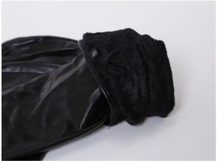 1 пара Новинка 2019 года зимние однотонные черные пояса из натуральной кожи для женщин Прихватки для мангала модные овчины перчатк