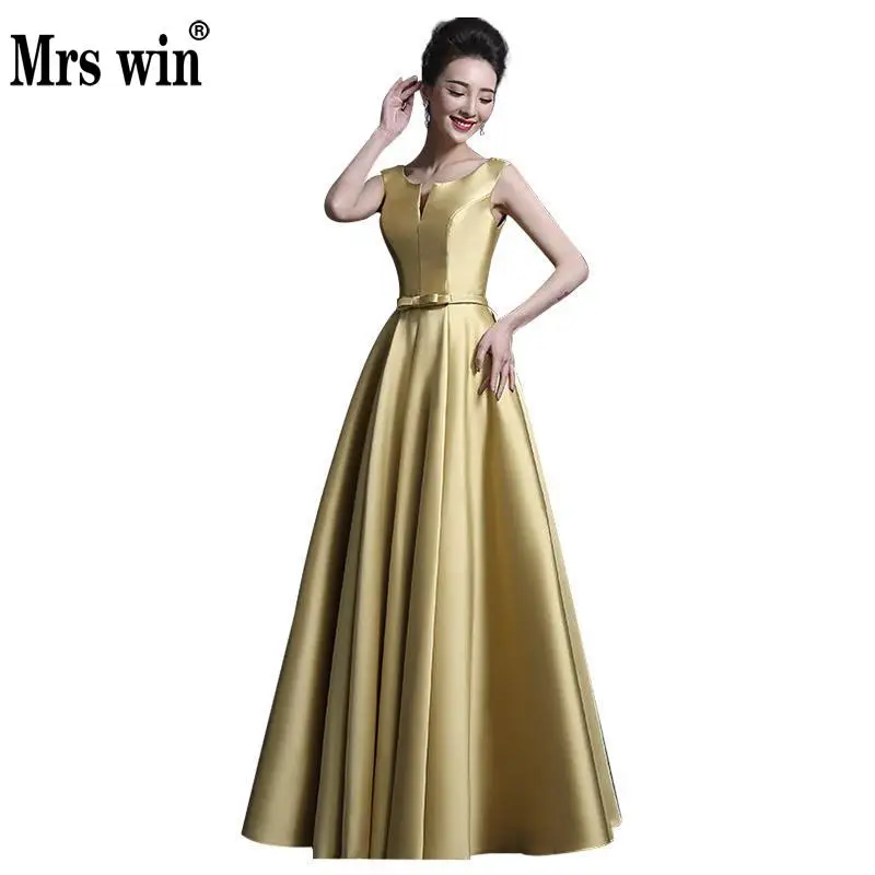 

Vestido De Festa 2018 New Luxury Long Evening Dress Satin Bridal Banquet Elegant Purple Formal Dress Plus Size Prom Party Gown