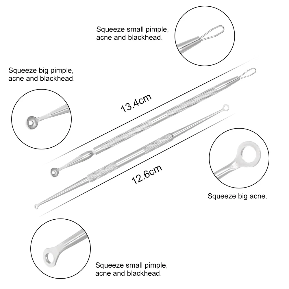 7 шт. прибор для удаления черных точек набор инструментов двойной конец Комедон акне игольчатый зажим Пинцет для удаления прыщей экстрактор Набор Уход за кожей лица