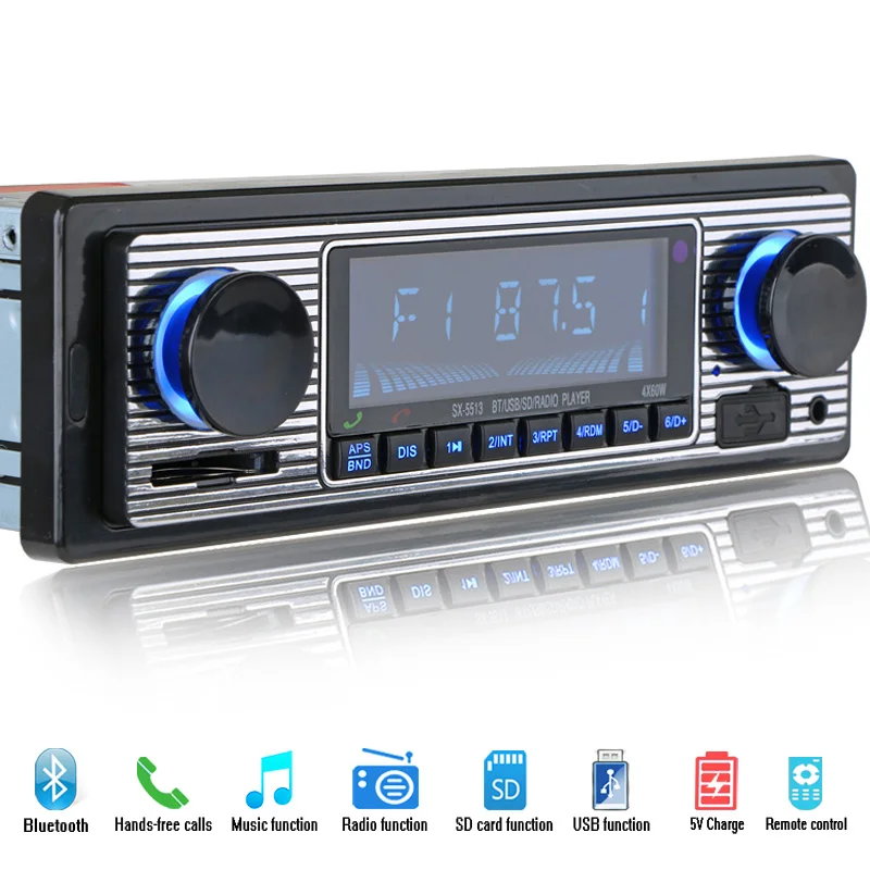 12V Bluetooth Car Radio Player Stereo FM MP3 USB SD AUX