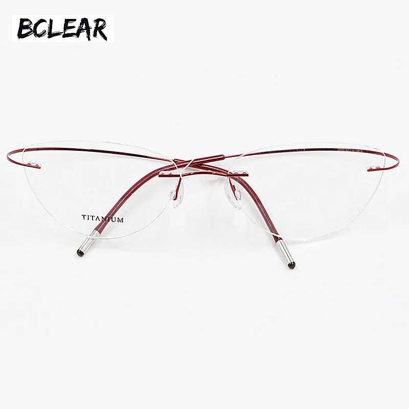 

Rimless Glasses Frame Women Titanium Ultralight Eyeglasses Prescription Frameless Cat Eye Screwless Eyewear Myopia Optical Frame