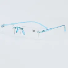 Новые модные бескаркасные квадратные очки для чтения для мужчин и женщин удобные TR90 Ультра светильник оправа дальнозоркости 1,0-4,0 R058