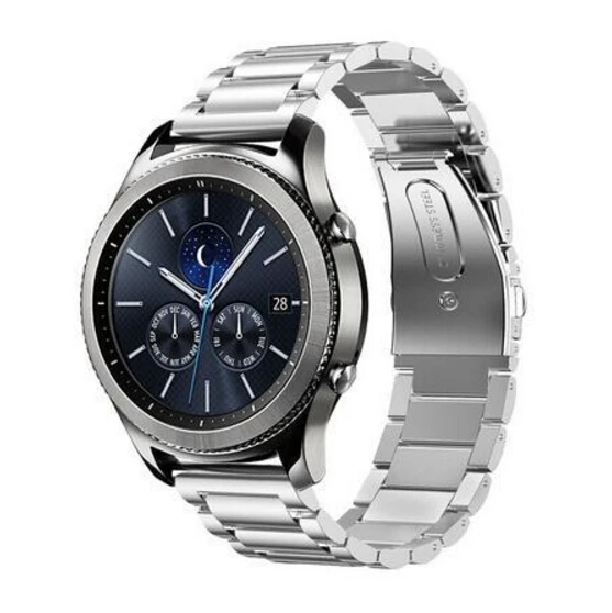 20mm 22mm Three Links Business Stainless Steel WatchBands For Samsung Galaxy Gear S2 S3 Classic Frontier Smart Watch Strap